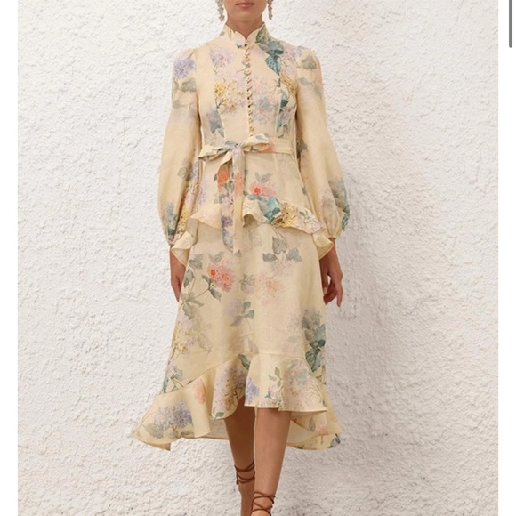Zimmermann Dresses & Skirts - ZIMMERMAN ILLUMINATE PEPLUM MIDI DRESS